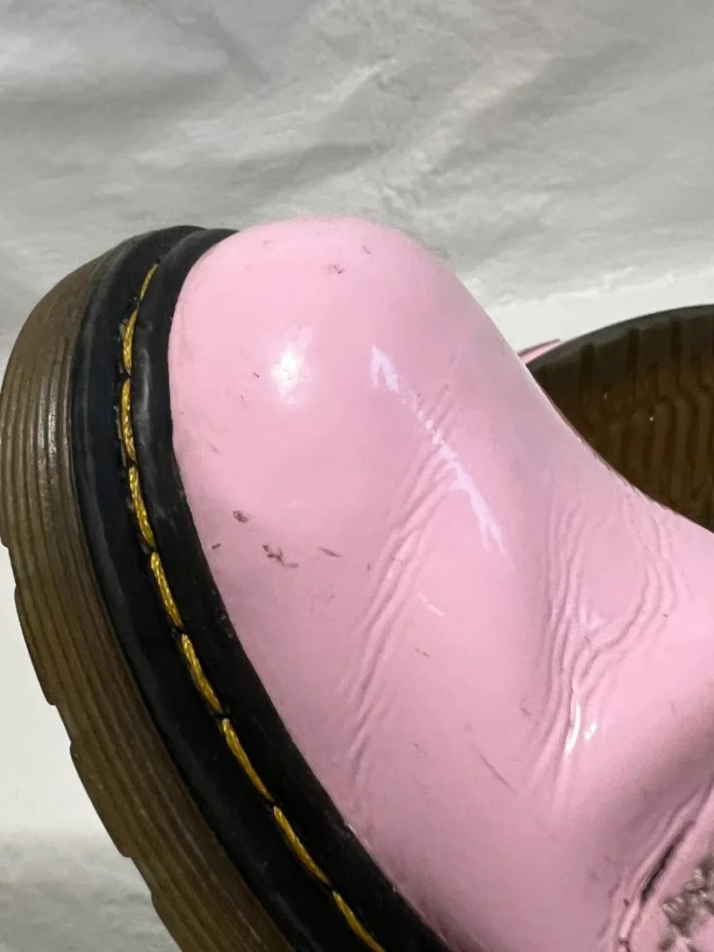 Dr Martens Boots 1460 J pastel pink patent leather youth size 5 combat zip up